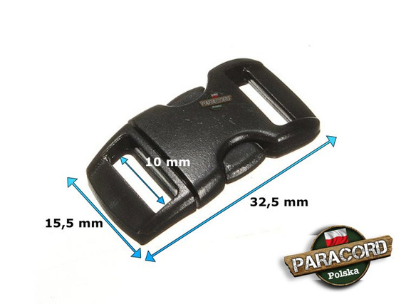 Solidna Oryginalna Plastikowa Klamra typu Fastex 3/8" 10 mm - Czarna