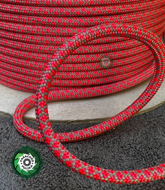 Paracord 550 Typ III, kolor: Grey Flamingo Pink Diamond - linka spadochronowa z siedmioma rdzeniami