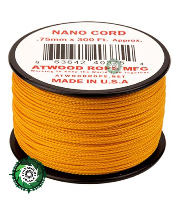 Nano Cord, kolor: Air Force Gold - mocna poliestrowa linka o średnicy 0,75 mm.