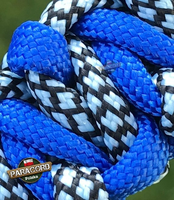 Bransoleta z Paracordu typ "Tesla", kolor: "Sky Blue - Crystal Blue Snake"