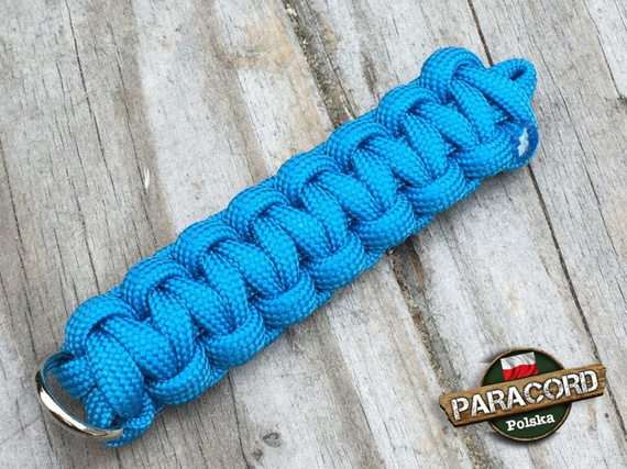 Brelok survivalowy z Paracordu 550 o splocie "Cobra", kolor "Blue"