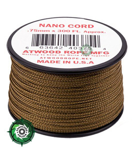 Szpulka linki Nano Cord o długości 91,45 metra, kolor: Coyote Brown - mocna poliestrowa linka o średnicy 0,75 mm.