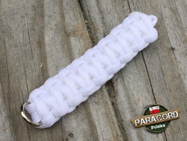 Brelok survivalowy z Paracordu 550 o splocie "Cobra", kolor "White"