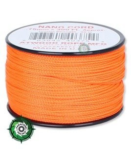 Szpulka linki Nano Cord o długości 91,45 metra, kolor: Orange - mocna poliestrowa linka o średnicy 0,75 mm.