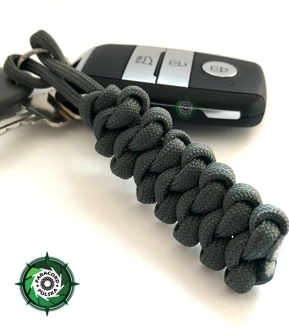 Zipper-Pull z paracordu o splocie "Emperor's Snake" długość 60-65 mm. Idealny brelok do kluczy