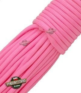 Paracord 550, kolor: Rose pink - linka spadochronowa z siedmioma rdzeniami