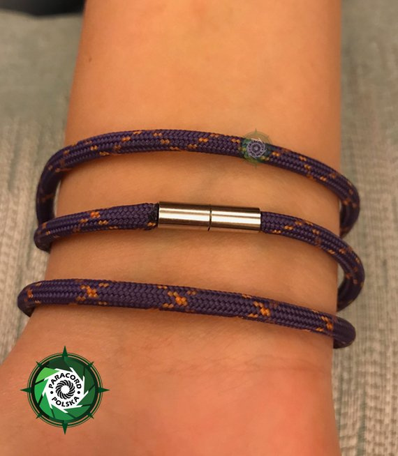 Bransoleta z Paracordu typ: "Magnetic", kolor: "Purple With Glow X"