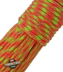 Paracord 550, kolor: Safety - linka spadochronowa z siedmioma rdzeniami