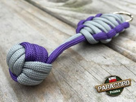 Brelok survivalowy Monkey's Fist "Pięść Małpy", kolor "Purple - Neutral grey"