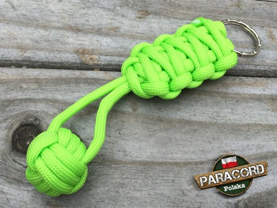 Brelok survivalowy Monkey's Fist "Pięść Małpy", kolor "Fluor green"