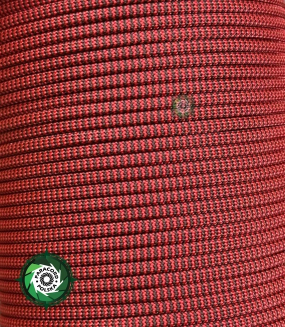 Paracord 550 Typ III, kolor: Bazooka Red - linka spadochronowa z siedmioma rdzeniami