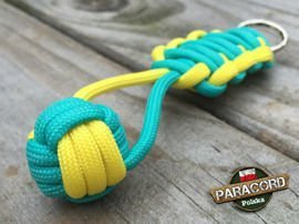 Brelok survivalowy Monkey's Fist "Pięść Małpy", kolor "Acid blue - Yellow"