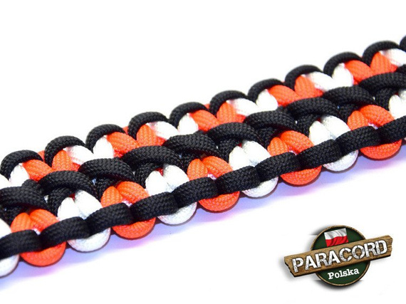 Bransoleta Survivalowa z linki spadochronowej typ Paracord 550 o splocie "X-Cobra"