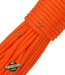 Bransoleta z Paracordu typ "X-Cobra" na klamrze z wbudowanym gwizdkiem, krzesiwem i blachą, Kolor "Gun metal - Orange yellow"