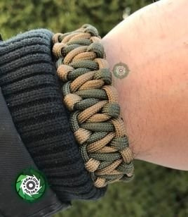 Bransoleta z Paracordu typ "Tesla", kolor: "Army Green - Coyote Brown"
