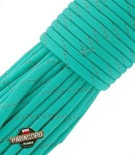 Paracord 550, kolor: Acid Blue Reflective - linka spadochronowa z siedmioma rdzeniami