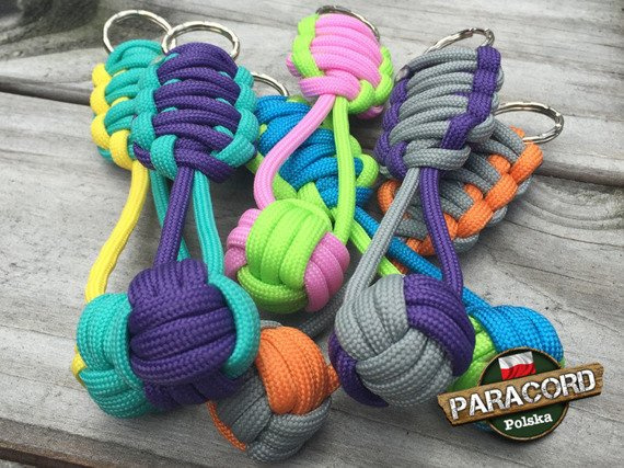 Zestaw 6 szt. breloków survivalowych Monkey's Fist "Pięść Małpy", mix kolorów