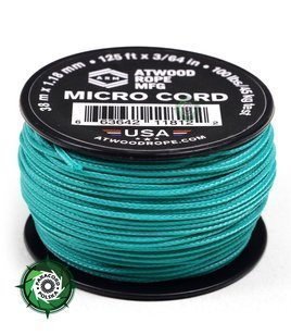 Szpulka linki Micro Cord o długości 38,1 metra, kolor: Teal - mocna poliestrowa linka o średnicy 1,18 mm.