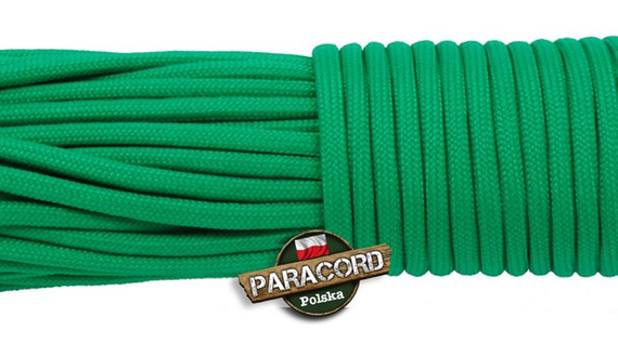 Paracord 550, kolor: Emerald green - linka spadochronowa z siedmioma rdzeniami