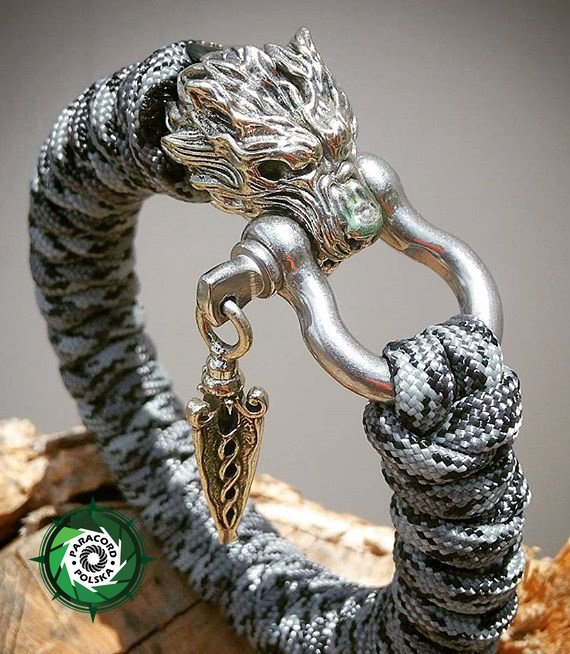 Samurajska zawieszka duża ze stopu metalu przeznaczona do wyrobów z Paracordu