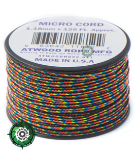 Szpulka linki Micro Cord o długości 38,1 metra, kolor: Dark Stripes - mocna poliestrowa linka o średnicy 1,18 mm.