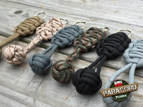 Zestaw 6 szt. breloków survivalowych Monkey's Fist "Pięść Małpy", mix kolorów survivalowych