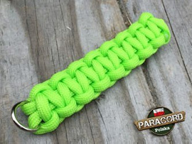 Brelok survivalowy z Paracordu 550 o splocie "Cobra", kolor "Fluor green"