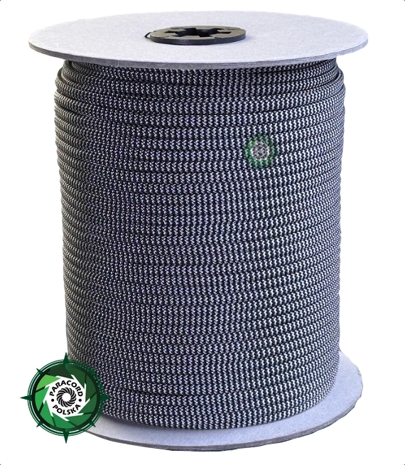 Paracord 550 Typ III, kolor: Bazooka Black - linka spadochronowa z siedmioma rdzeniami