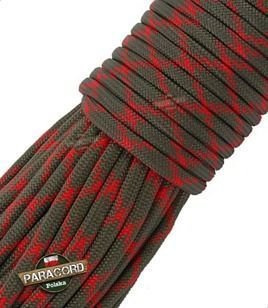 Paracord 550, kolor: Od Red Camo - linka spadochronowa z siedmioma rdzeniami