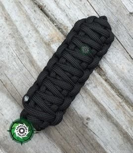 Brelok survivalowy z Paracordu 550 o splocie "King Cobra", kolor "Black"