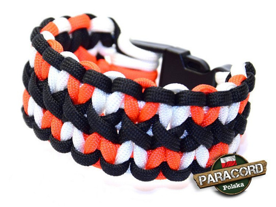 Bransoleta Survivalowa z linki spadochronowej typ Paracord 550 o splocie "X-Cobra"