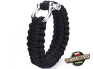 Bransoleta survivalowa z Paracordu typ "Cobra", z wplecioną metalową szeklą, kolor "Black"
