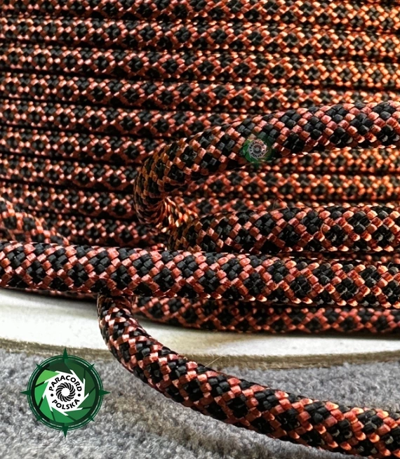 Paracord 550 Typ III, kolor: Brown & Black Diamond - linka spadochronowa z siedmioma rdzeniami