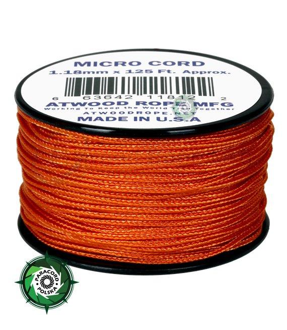 Micro Cord, kolor: Burnt Orange - mocna poliestrowa linka o średnicy 1,18 mm.