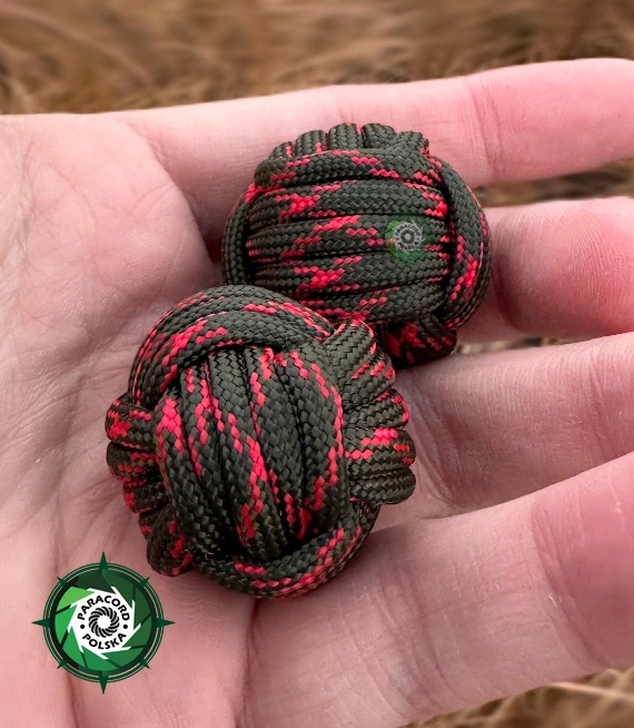 Ciężkie kule Baoding z paracordu | Rehabilitacja dłoni. Ręcznie wykonane kule medytacyjne | Narzędzie do relaksu i redukcji stresu