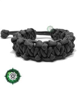 Bransoleta survivalowa z Paracordu regulowana typ "Tesla" Kolor: "Black".