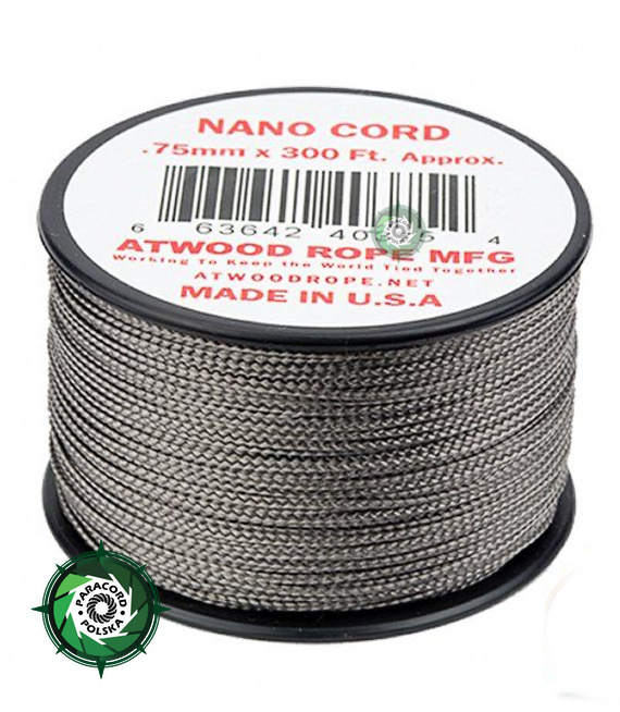 Nano Cord, kolor: Graphite - mocna poliestrowa linka o średnicy 0,75 mm.