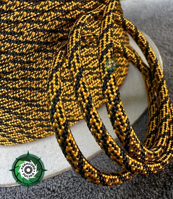 Paracord 550 Typ III, kolor: Roller Gun Metal Gold Orange - linka spadochronowa z siedmioma rdzeniami