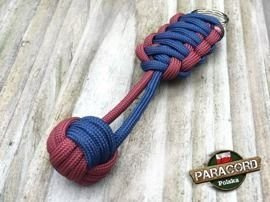 Brelok survivalowy Monkey's Fist "Pięść Małpy", kolor: "Dark red - Dark blue"