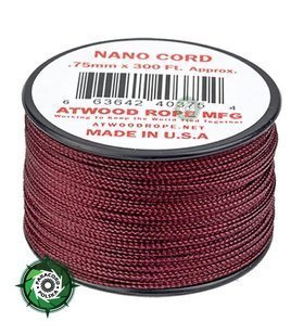 Nano Cord, kolor: Maroon - mocna poliestrowa linka o średnicy 0,75 mm.