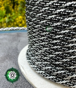 Paracord 550 Typ III, kolor: Silver Grey Black Roller - linka spadochronowa z siedmioma rdzeniami