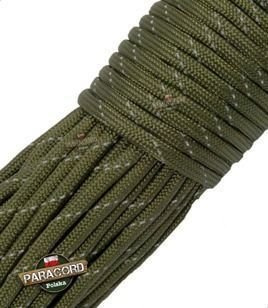 Paracord 550, kolor: Army Green Reflective - linka spadochronowa z siedmioma rdzeniami