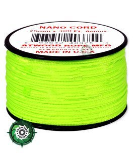 Nano Cord, kolor: Fluor Green - mocna poliestrowa linka o średnicy 0,75 mm.