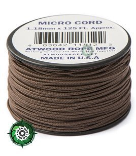 Micro Cord, kolor: Brown - mocna poliestrowa linka o średnicy 1,18 mm.