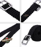 Pasek z Paracordu 550 o splocie "X-Cobra", kolor: "Black" z metalową klamrą