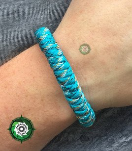 Bransoleta z Paracordu typ: "Snake", kolor: "Crystal Grey Camo"