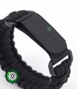 Klamerka do bransolet z Paracordu zapinana „na rzep". Umożliwia wygodne i szybkie zapinanie oraz regulacje obwodu w zakresie ok. 2 cm.﻿