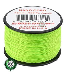 Szpulka linki Nano Cord o długości 91,45 metra, kolor: Neon - mocna poliestrowa linka o średnicy 0,75 mm.