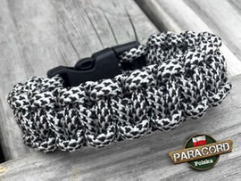 Bransoleta z Paracordu typ "Cobra - Diamond camo" z wplecioną plastikową klamrą
