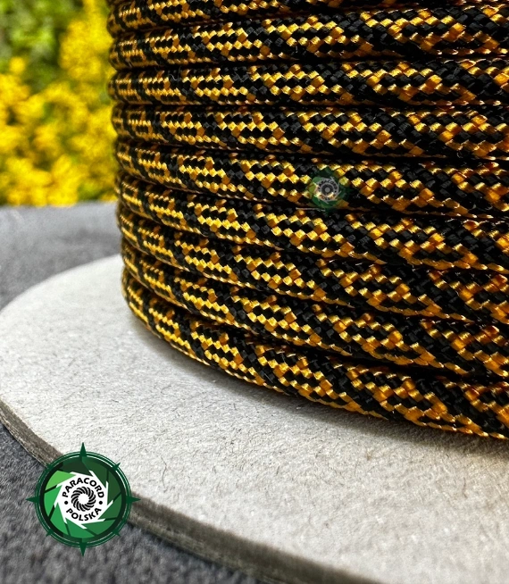 Paracord 550 Typ III, kolor: Roller Gun Metal Gold Orange - linka spadochronowa z siedmioma rdzeniami